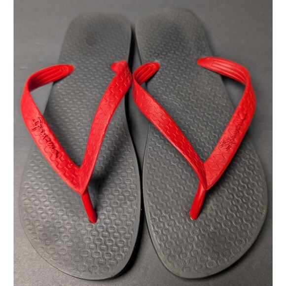 Ipanema Red Flip Flops Sandals WOMENS 10.5 Summer Casual Beach Cruise Comfy Swim - Picture 2 of 6